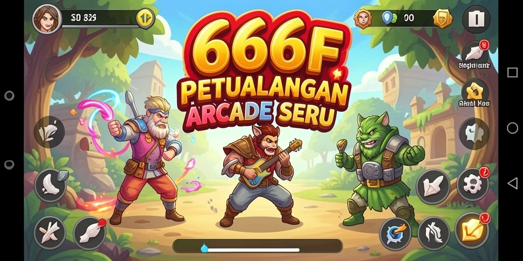 Screenshot gameplay 666F menunjukkan aksi seru dalam level arcade.