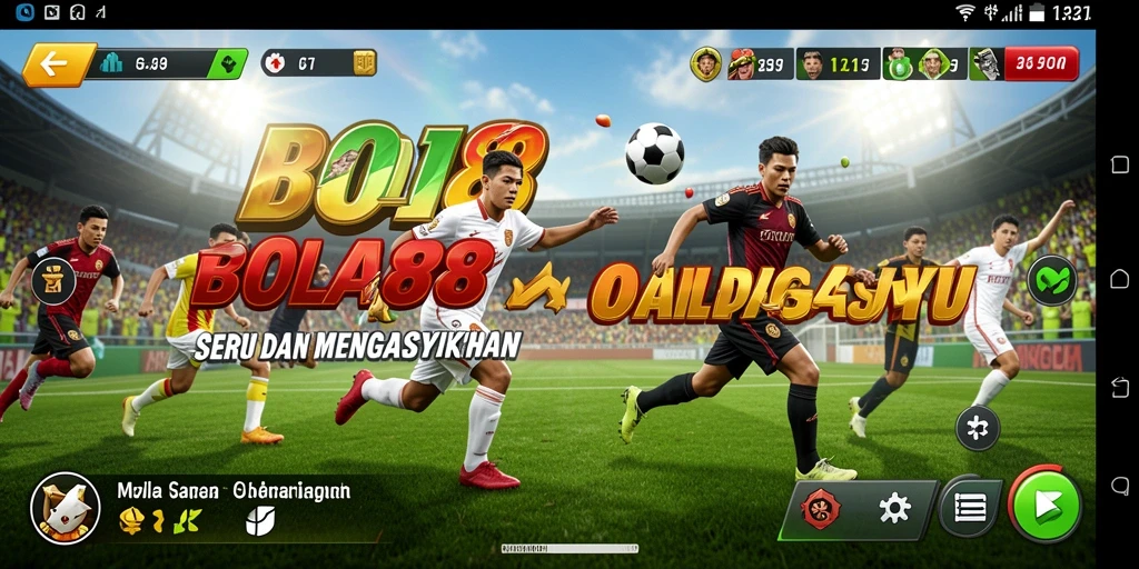Tampilan gameplay menarik dari BOLA88 dengan aksi olahraga yang mendebarkan.