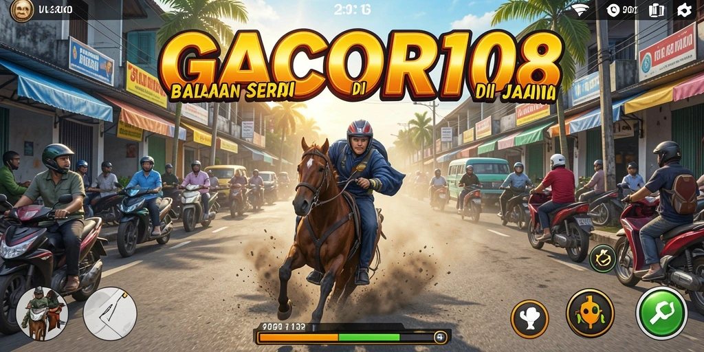 Screenshot GACOR108 menunjukkan momen balapan seru di jalanan kota.