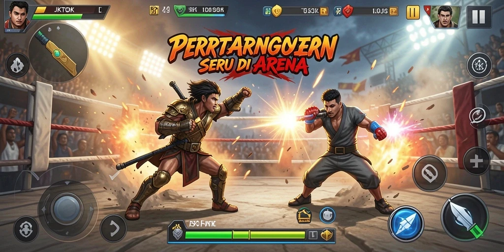 Gameplay JKTOK yang menampilkan pertarungan mendebarkan dan karakter unik.