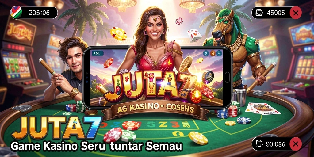 Tampilan seru gameplay JUTA7 saat memainkan mesin slot.