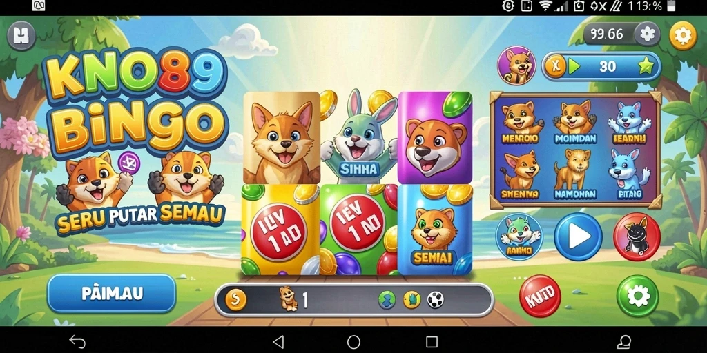 Tampilan gameplay Bingo yang seru dan interaktif.
