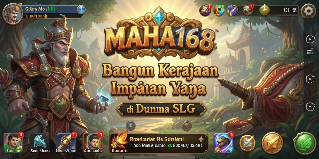 Tampilan gameplay MAHA168 dengan berbagai bangunan dan unit yang menarik.