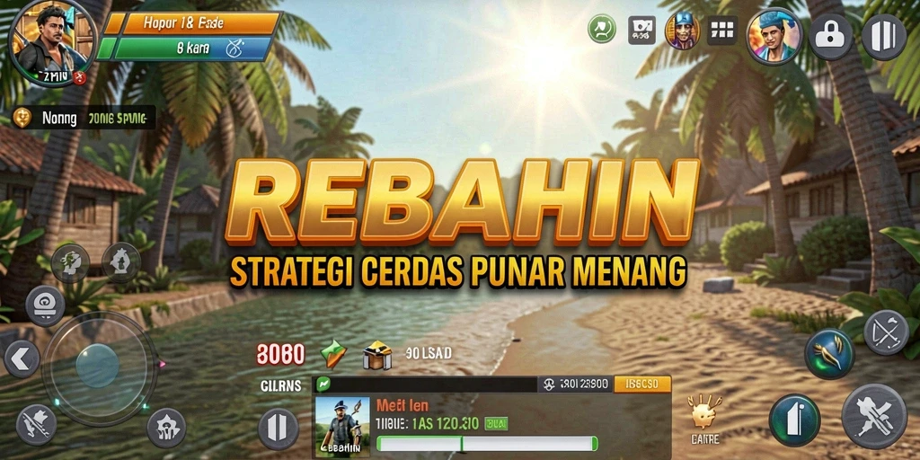 Tampilan gameplay REBAHIN menampilkan pertempuran taktis yang mendebarkan.