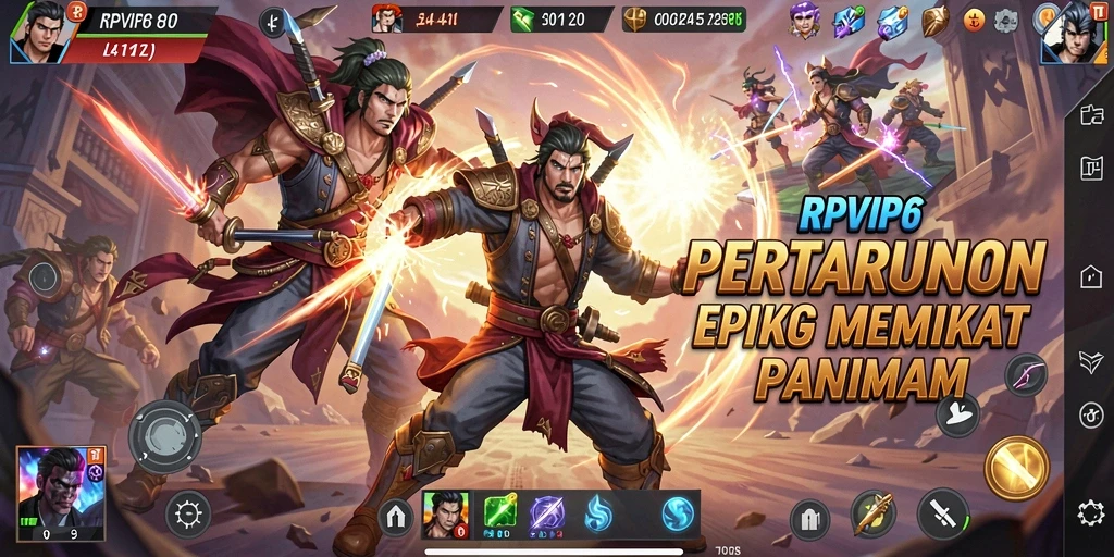 Screenshot RPVIP6 menampilkan aksi pertarungan yang mendebarkan.
