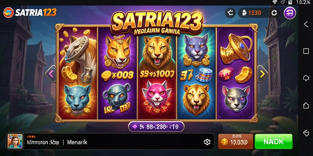 Tampilan screenshot SATRIA123 yang menunjukkan berbagai tema permainan Slot.