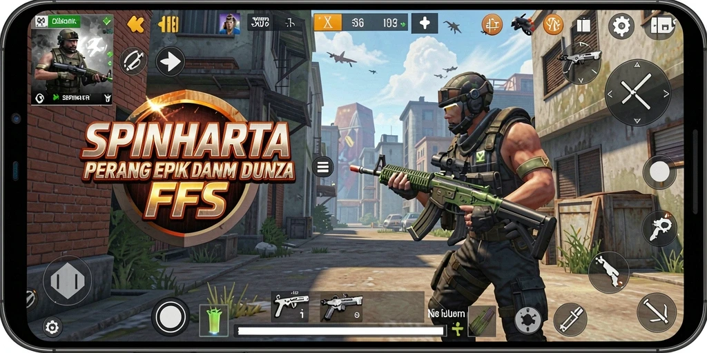 Tampilan gameplay SPINHARTA yang mendebarkan dan penuh aksi.