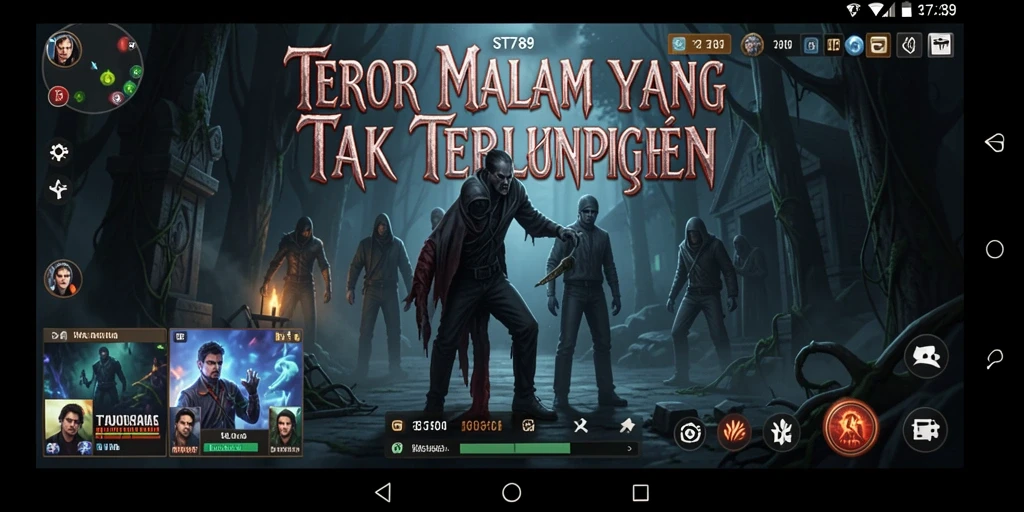 Screenshot gameplay ST789 menampilkan suasana mencekam dan aksi menyeramkan.