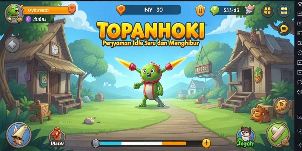 Screenshot gameplay TOPANHOKI menampilkan keasyikan permainan Idle.