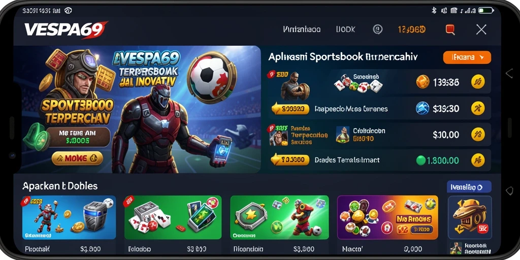 Screenshot menunjukkan tampilan menarik dari aplikasi VESPA69 dalam aksi taruhan.