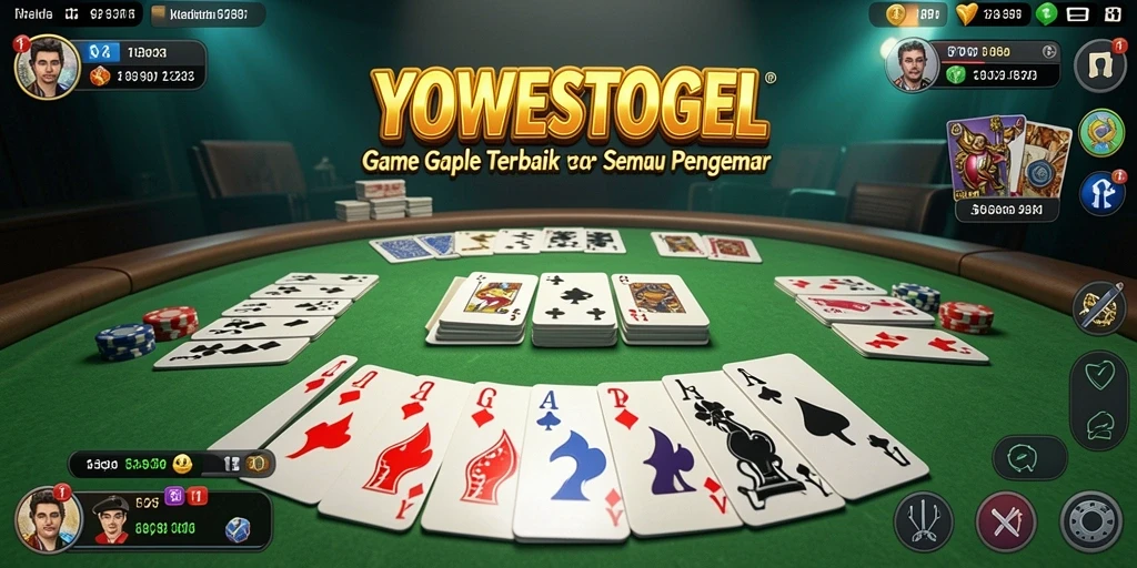 Tampilan menarik YOWESTOGEL dengan gameplay Gaple yang seru.